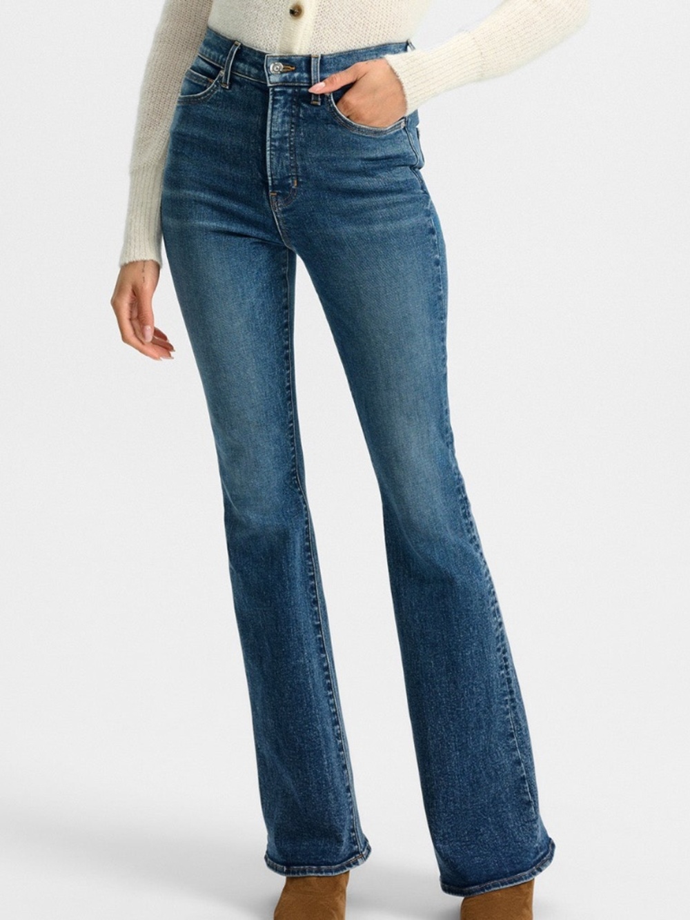Veronica Beard Beverly Skinny Flare Jean High Rebel Blue Denim With Tags Size 30